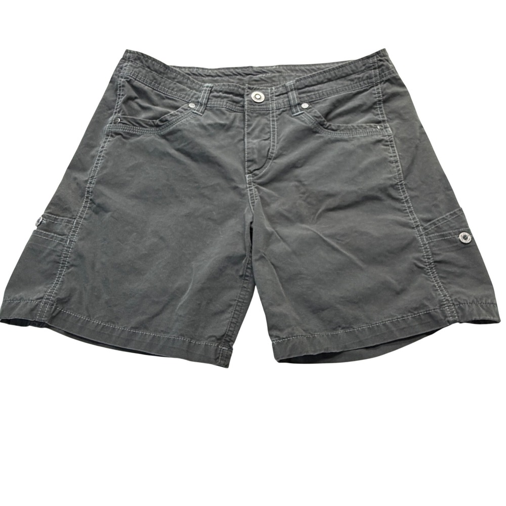 Kuhl Shorts Womens 8 Gray Kontra Cargo Hiking Outdoor Stretch Cotton Blend 6in
